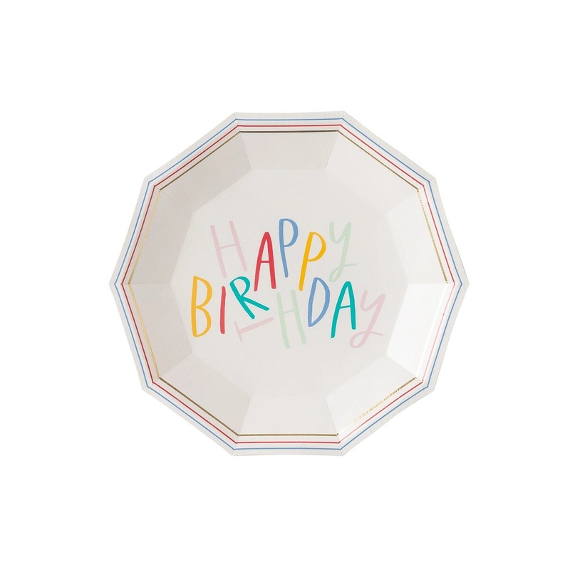 Oui Birthday Hexagon Paper Plate