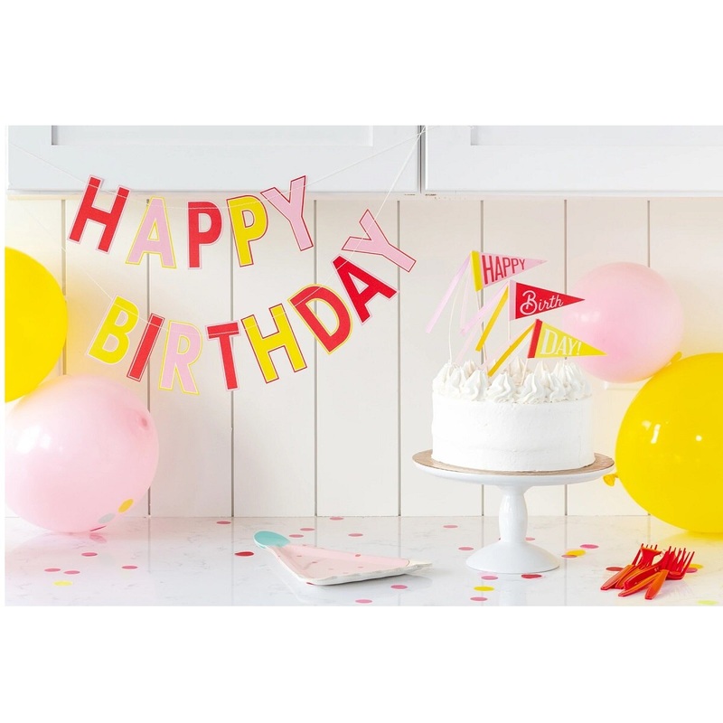Pink Birthday Cake Toppers
