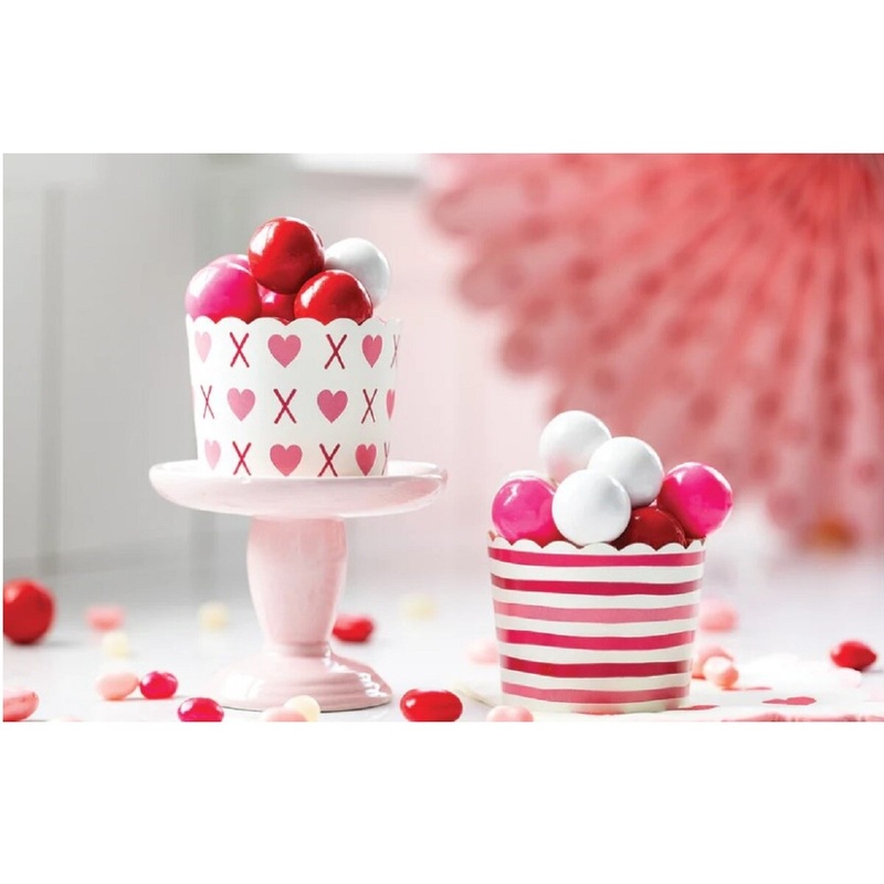 Pink/Red Stripes Baking Cups