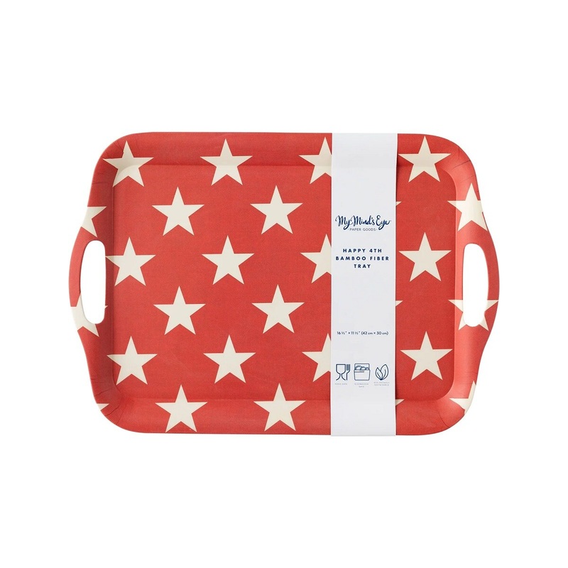 Red Star Bamboo Tray