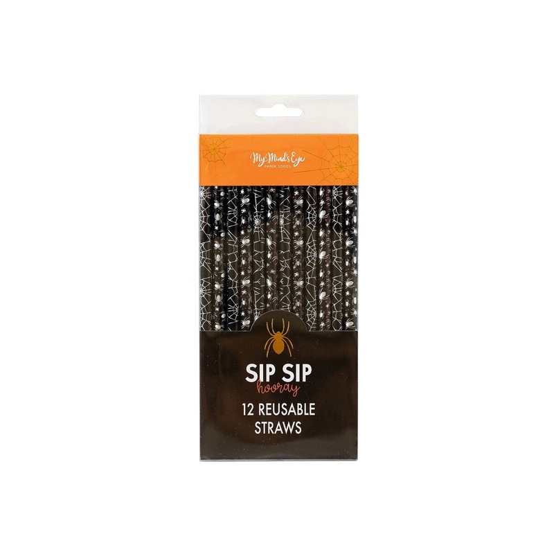 Spiders and Webs Reusable Straws