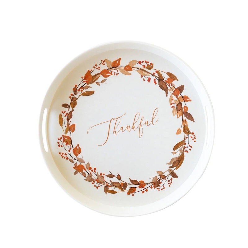 Thankful Wreath Serving Tray