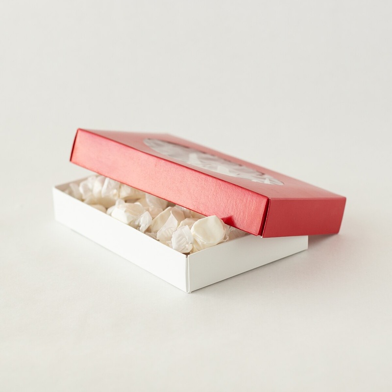 Candy Box 1/2 lb. Red with Window 2-piece Top and Bottom