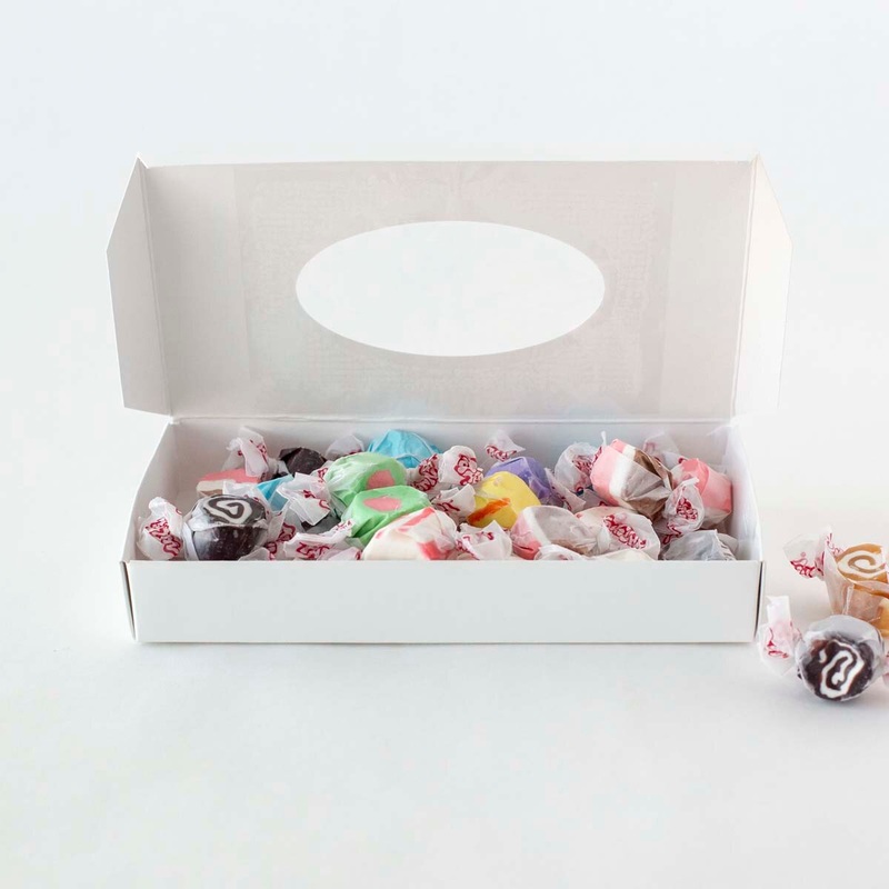 Candy Box 1/2-Pound 1-Piece White 1-layer with Window – 10 ct.