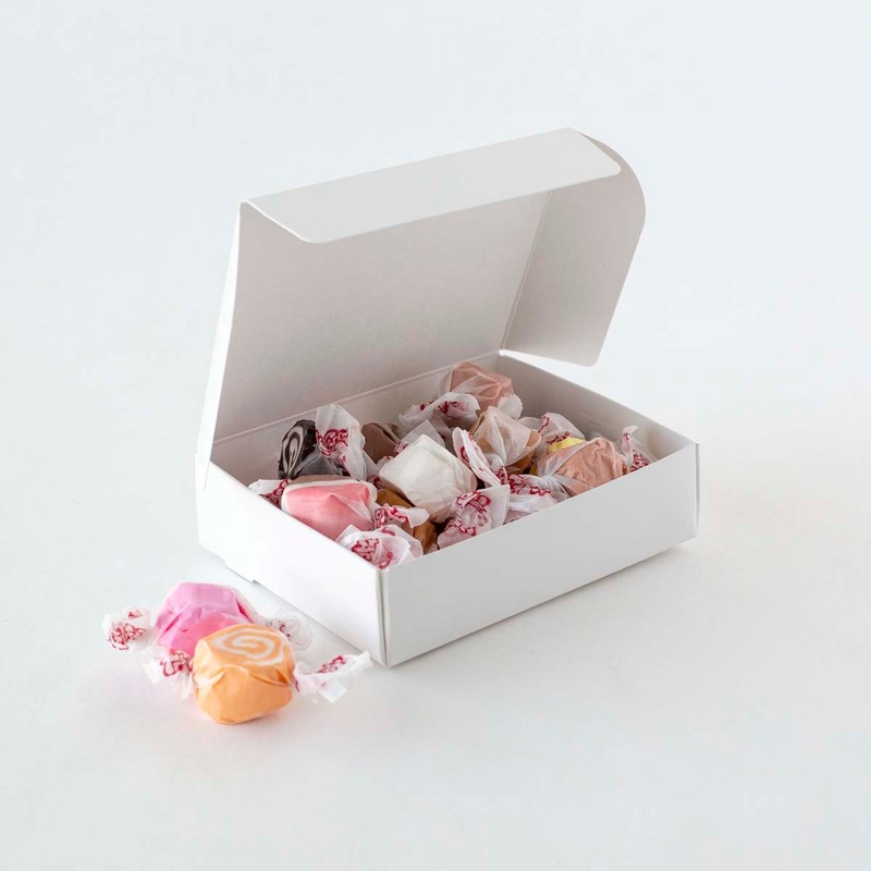 Candy Box 1/4# Flat 1-Piece White – 25 ct.