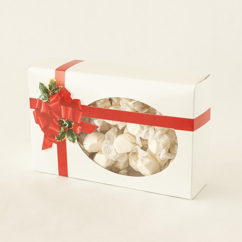 Cookie Box 1# Ribbon and Holly w/Window 1-Piece – 25 Ct