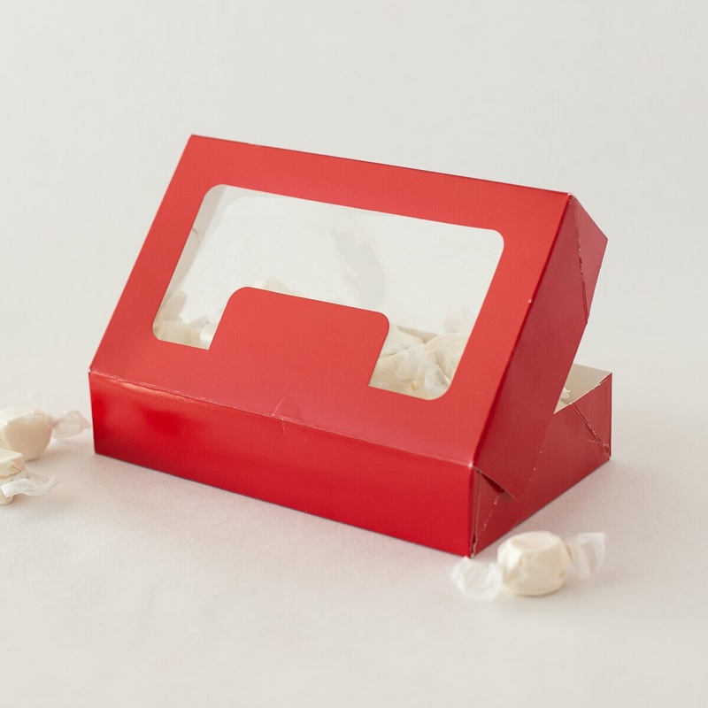 Cookie Box Medium Red with Window – 25 Ct
