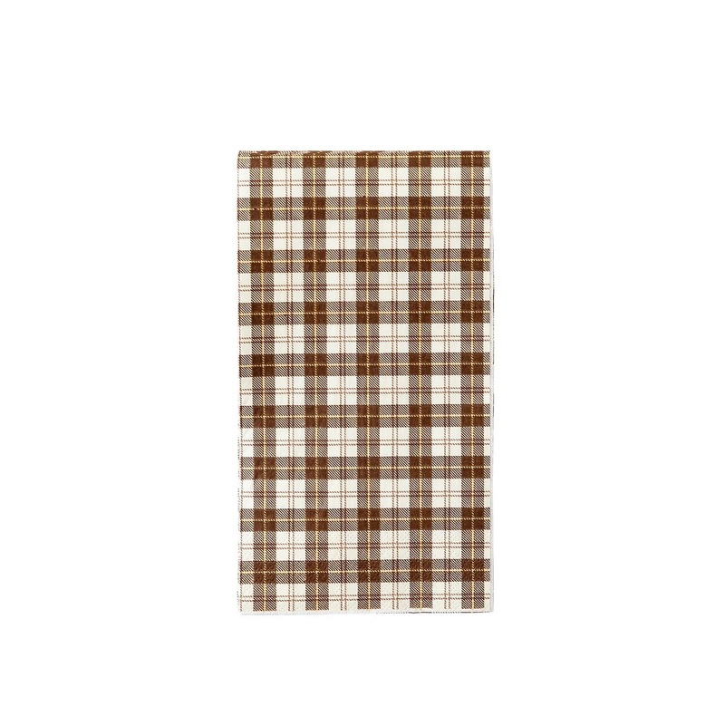 Harvest Brown Plaid Dinner Napkin