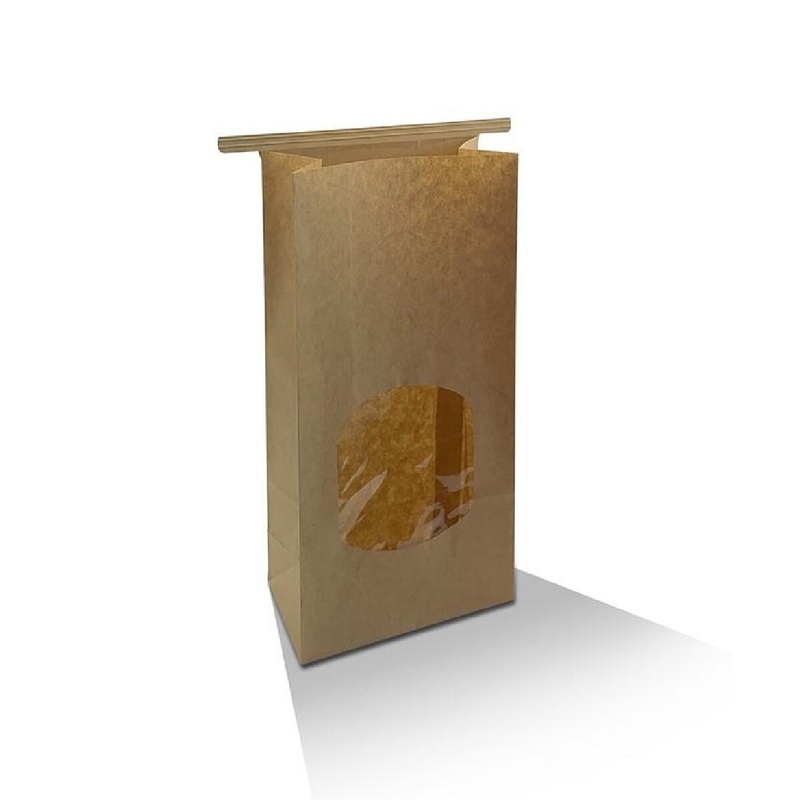 Natural With Window Tin Tie Bag