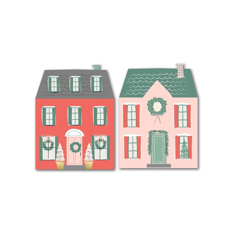 Village Christmas Houses Shaped DInner Napkin