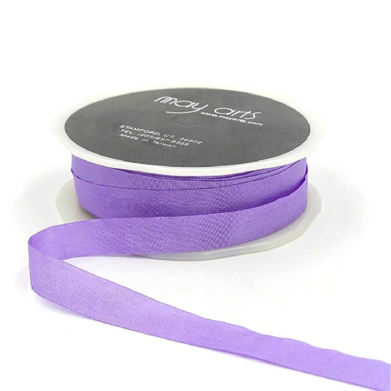 1/2 Inch Wrinkled Faux Silk Ribbon Lavender