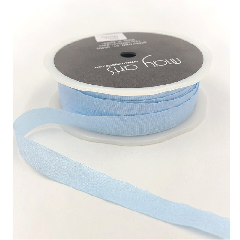 1/2 Inch Wrinkled Faux Silk Ribbon- Light Blue