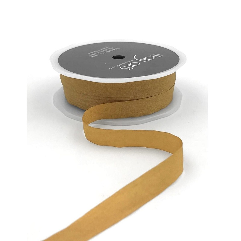 1/2 Inch Wrinkled Faux Silk Ribbon with Cut Edge- Gold