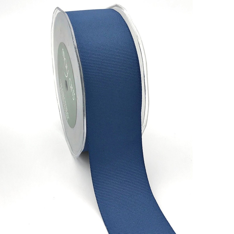 1.5 Heavy-Weight Classic Grosgrain Ribbon with Woven Edge- Slate Blue