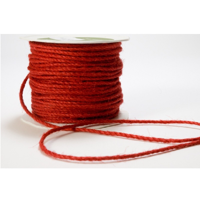 1/8 Inch Twisted Rope Cord Ribbon- Red