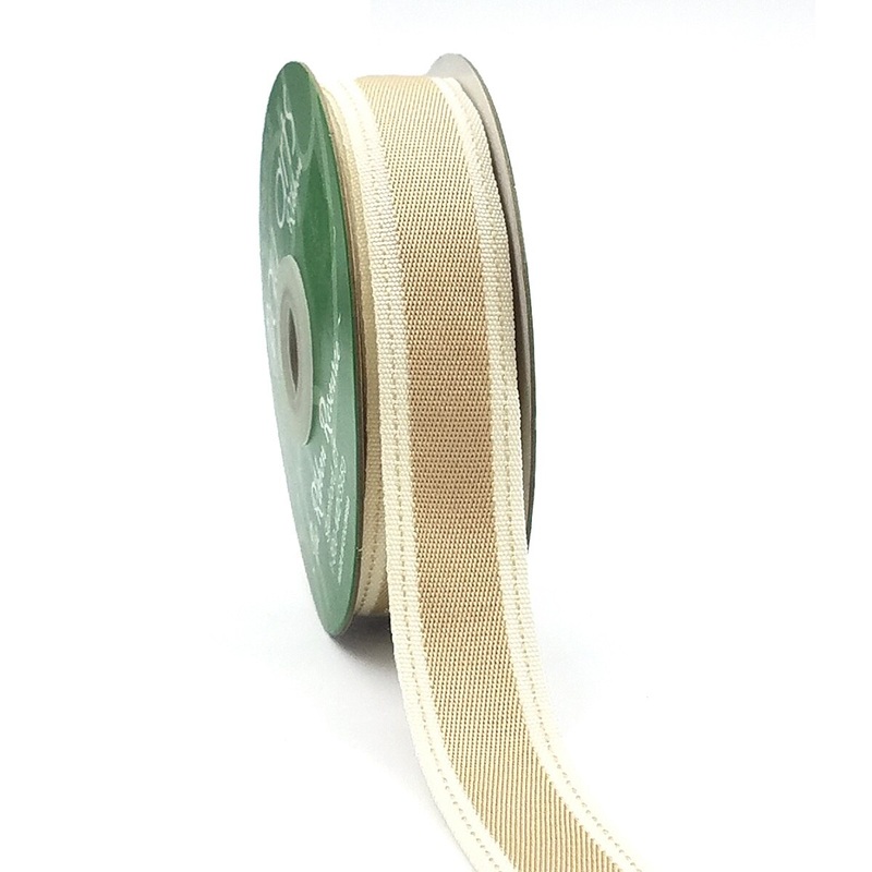 1 Inch Band Ribbon with Stitched Edge- Gold