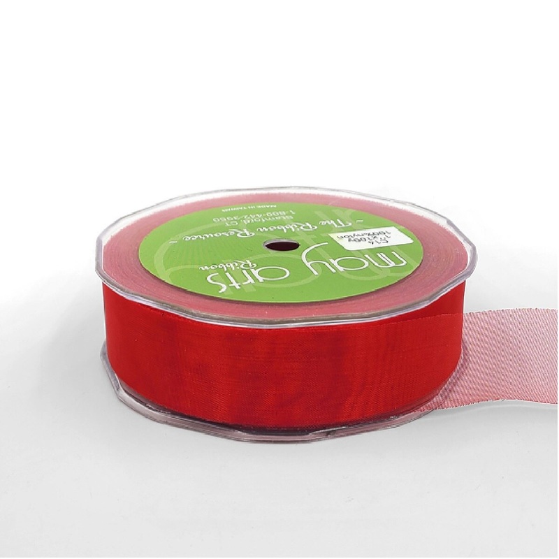 1 Inch Soft Shimmer Sheer Ribbon- Red