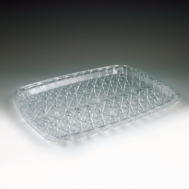 10.75 x 14.375 Crystal Cut Rectangular Tray