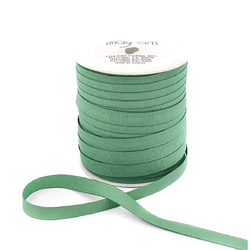 3/8 Inch Heavy-Weight Grosgrain Ribbon- Olive