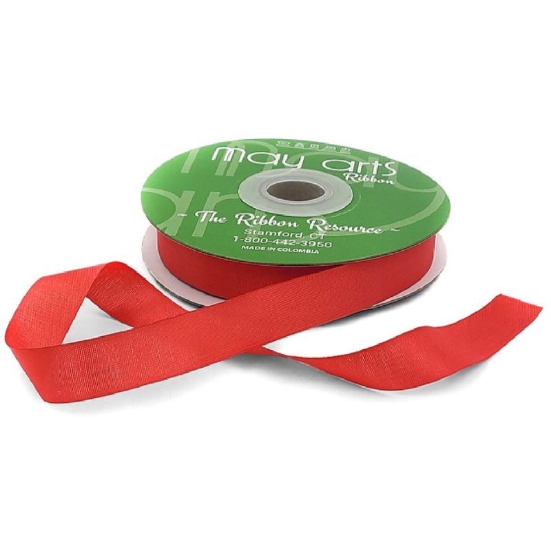 5/8 Inch Classic Woven Edge Seam Binding Ribbon- Red