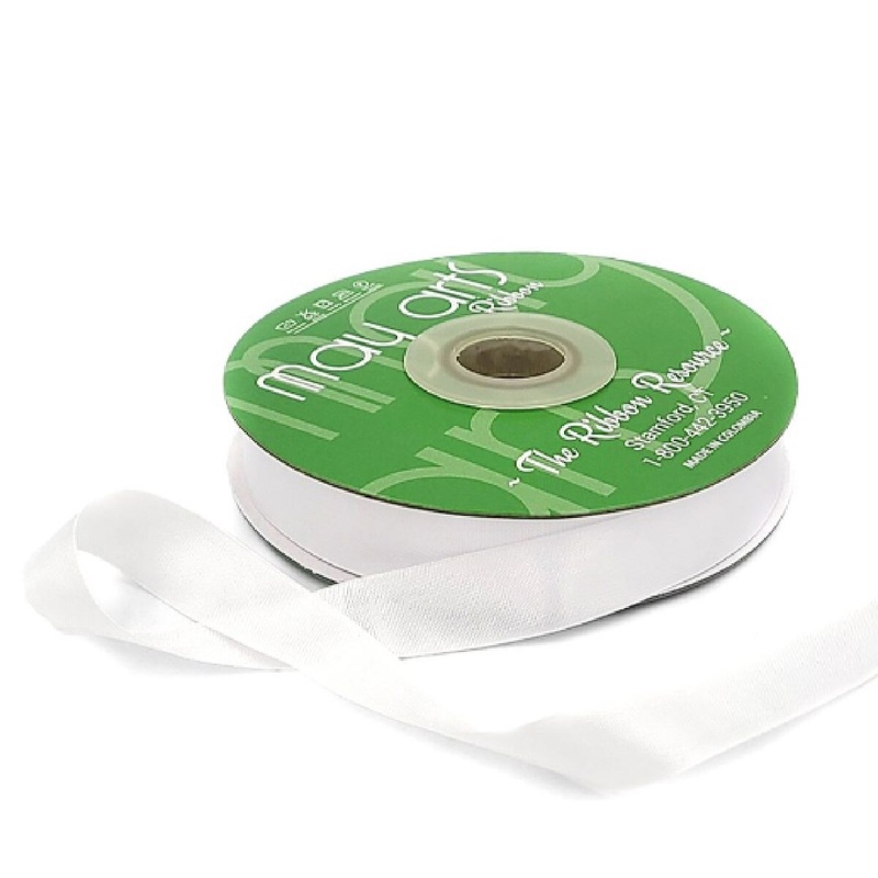 5/8 Inch Classic Woven Edge Seam Binding Ribbon- White