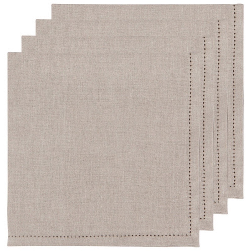 4-Pc Hemstitch Napkins – Natural