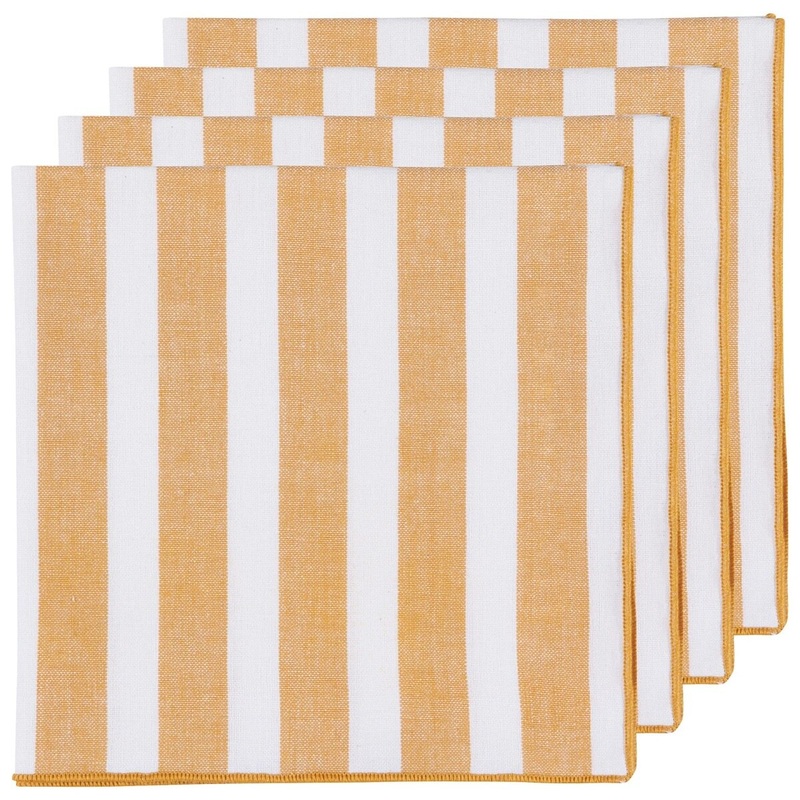 4/Set Ochre Caban Stripe Napkins