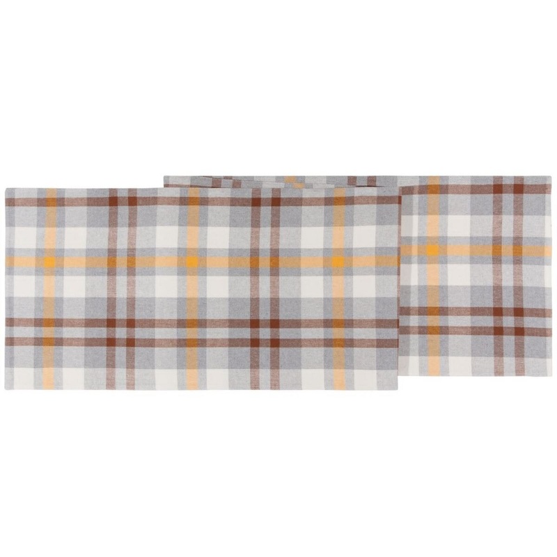 72 Second Spin Plaid Maize Table Runner
