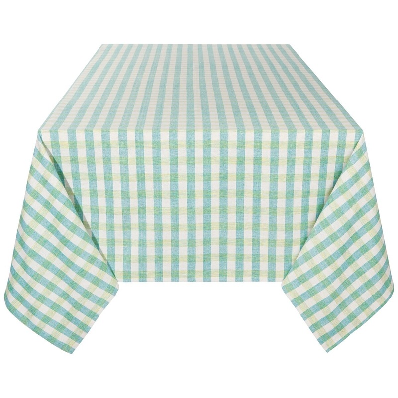90 x 60 Second Spin Twisted Teal Tablecloth