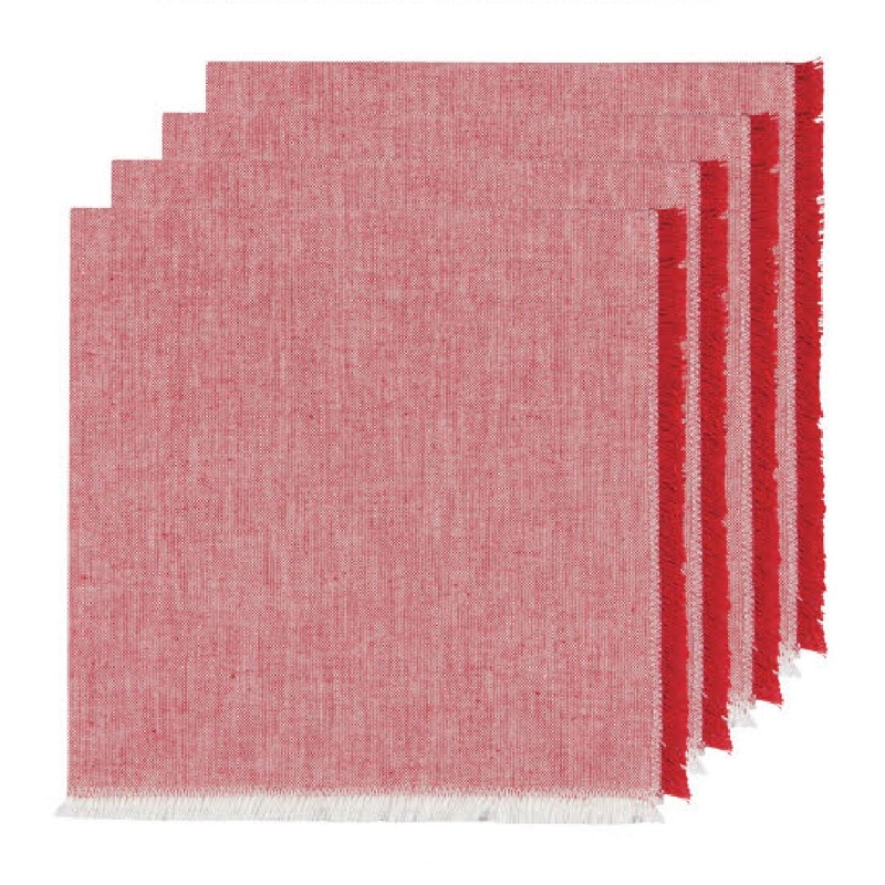 Chambray Heirloom Napkin Set – Chili