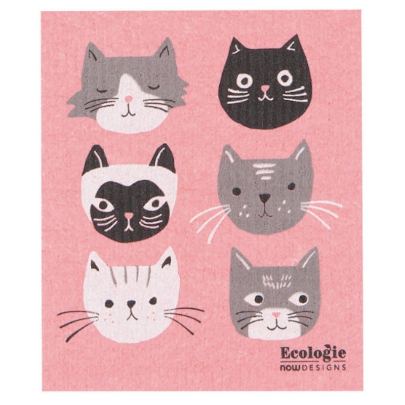 Swedish Dish Cloth – Cats Meow Pink