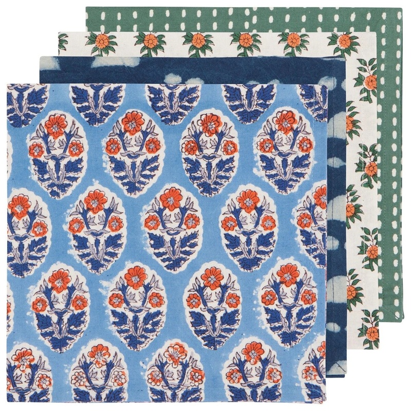 Vista Block Print Napkins Set of 4