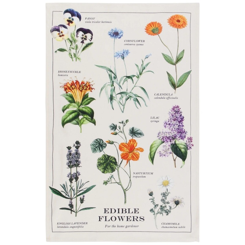 Edible Flowers Dish Towel