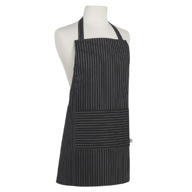 Junior Apron – Black Pinstripe