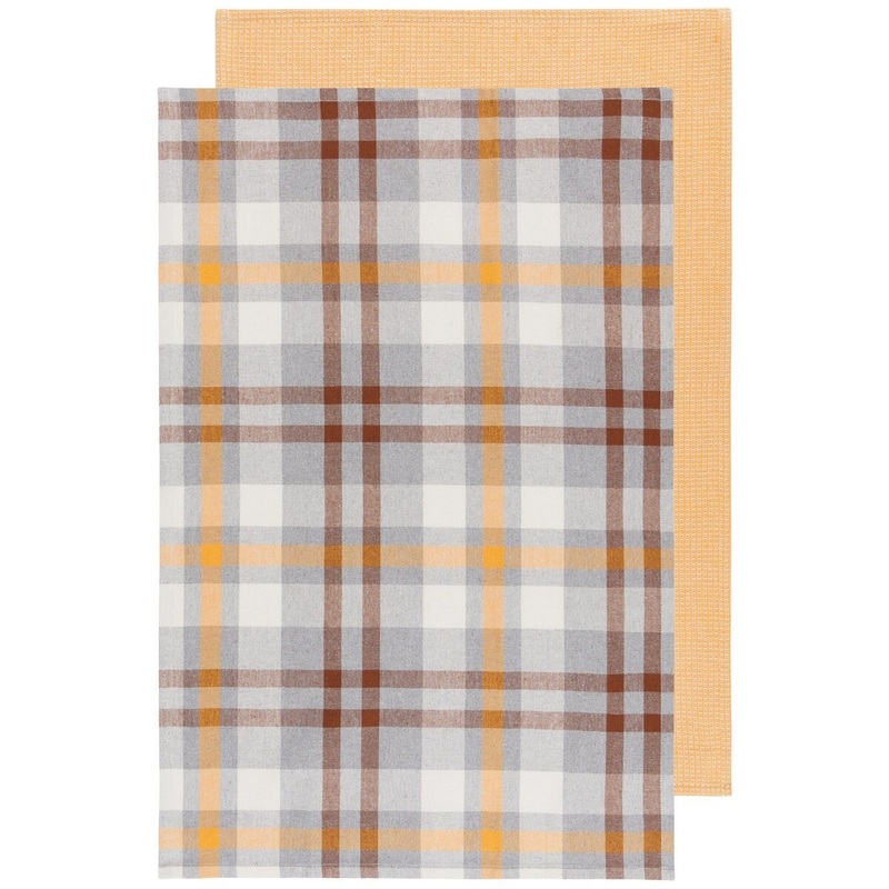 Second Spin Plaid Maize Dish Towel