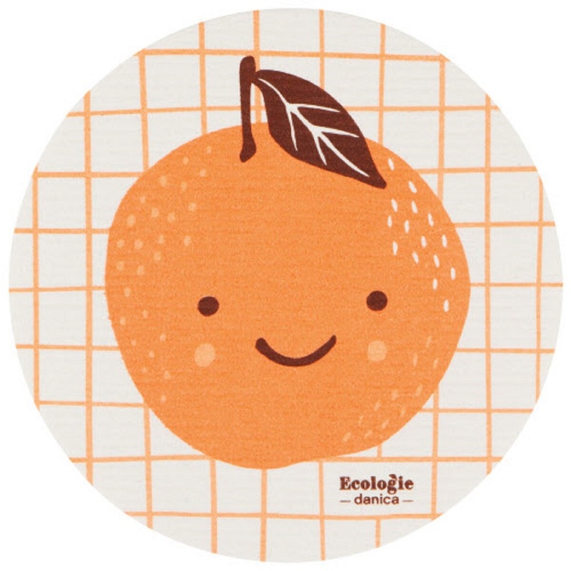 Swedish Dish Cloth – Fruit Face Orange