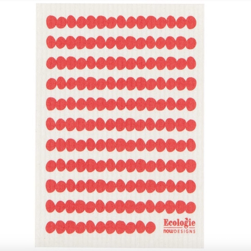 Swedish Dish Cloth – Red Dots Pattern