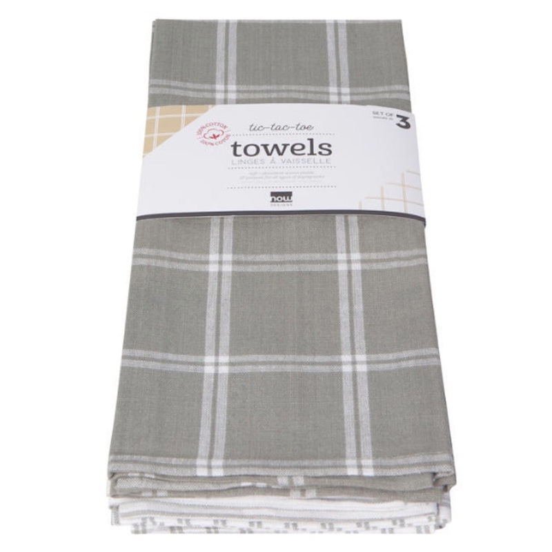 Tic Tac Toe Towel Set – London Gray