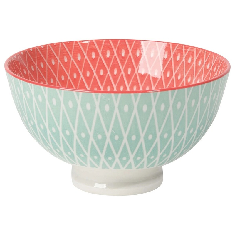 10 Oz Blue Geo/Pink Bowl