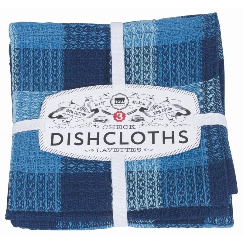 Indigo Checked Dish Cloths – Set of 3