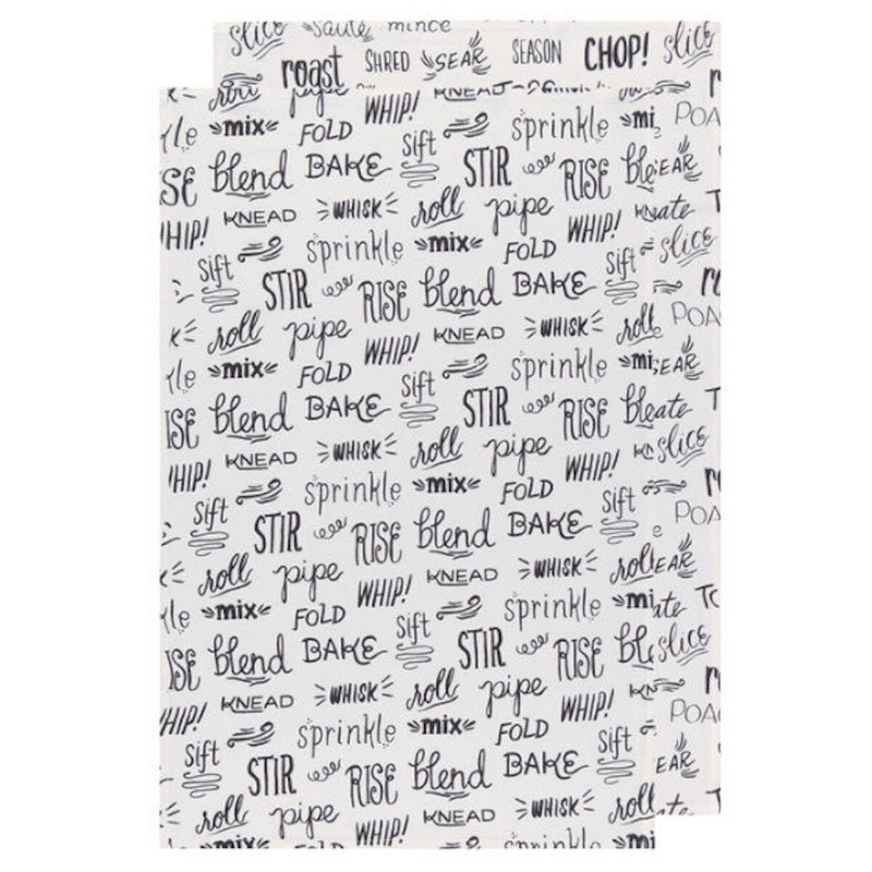 Kitchen Phrases Printed Flour Sack Towels – Set Of 2