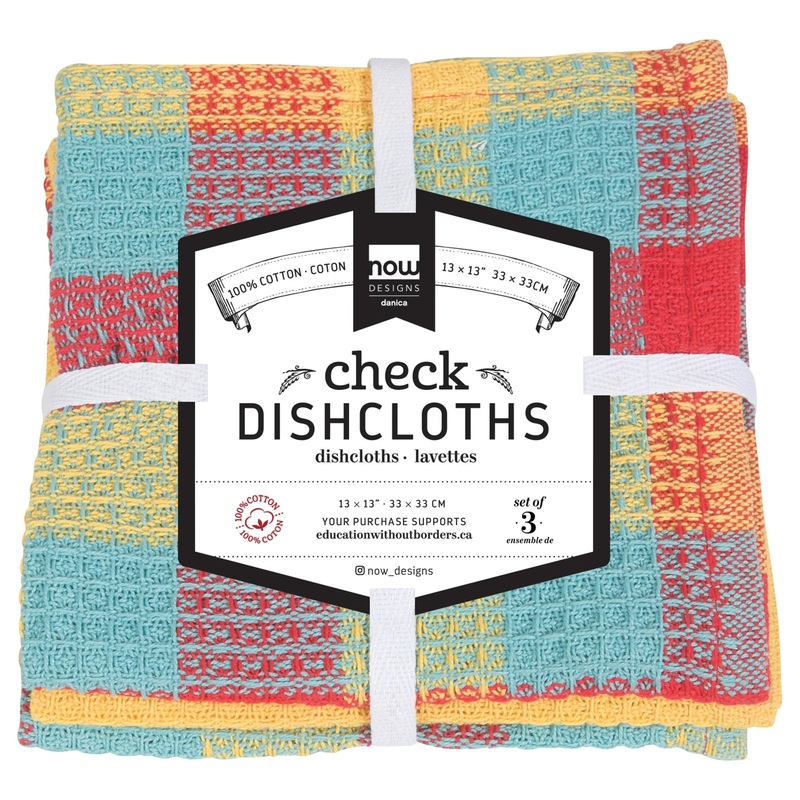 Lemon Checked Dish Cloths – Set of 3