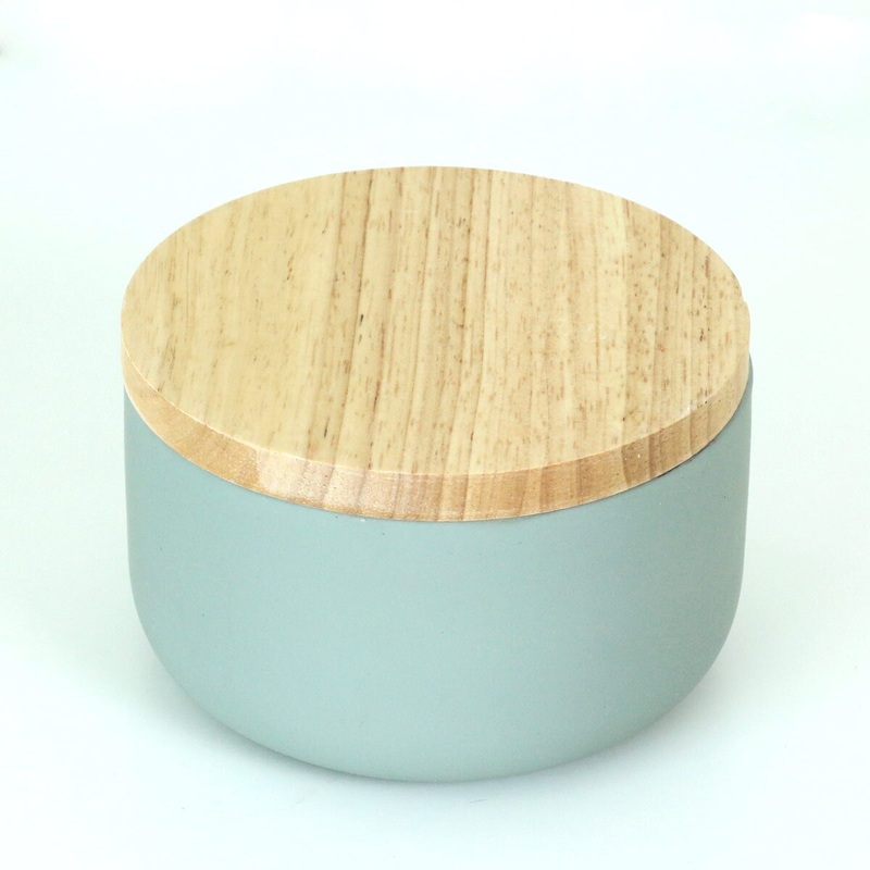 Wide Agate Grey Ceramic Canister