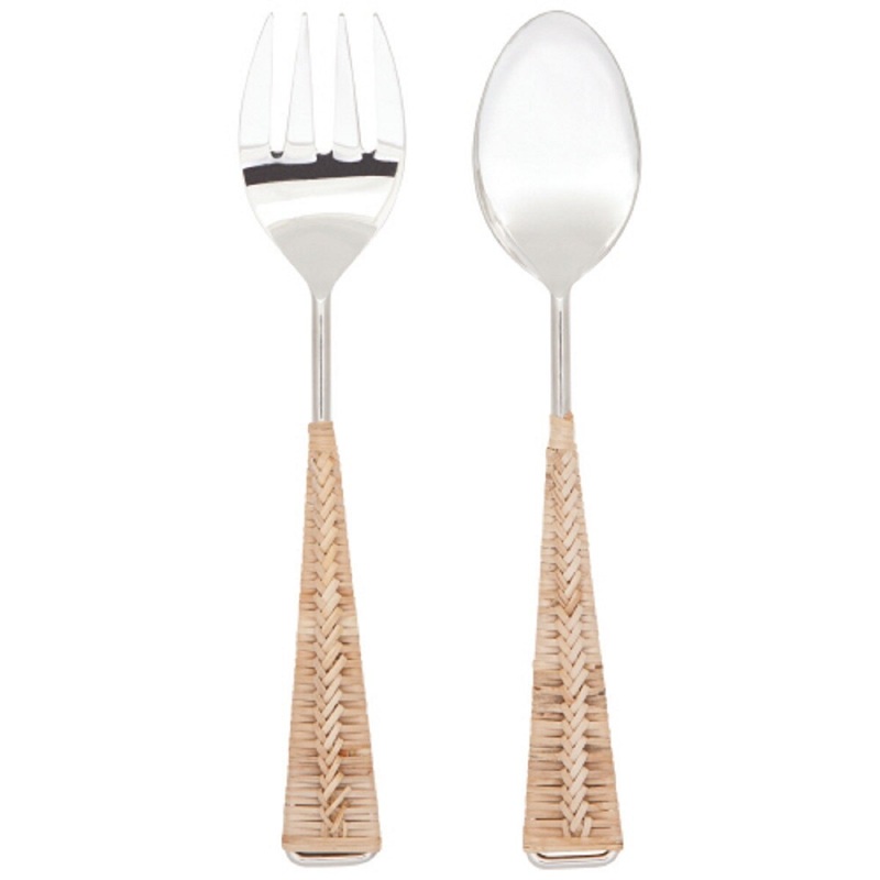 2-pc Glossy Rattan Servers