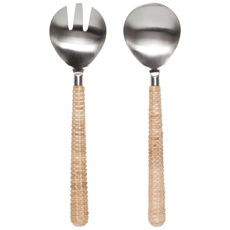 2-Pc Matte Rattan Server