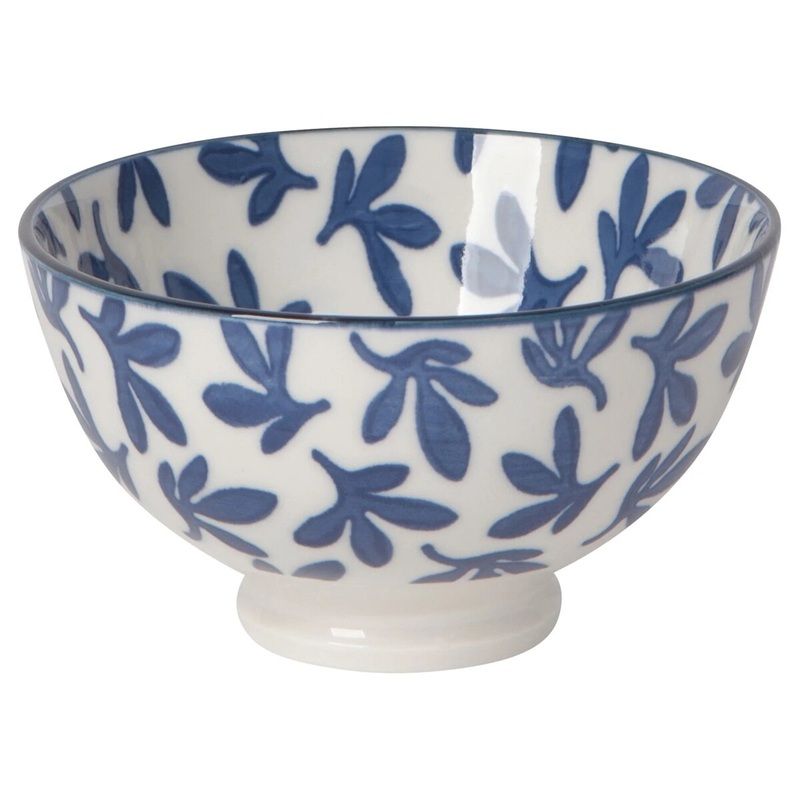4 Blue Floral Stamped Bowl