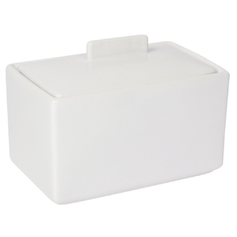 White 1 Lb. Butter Dish