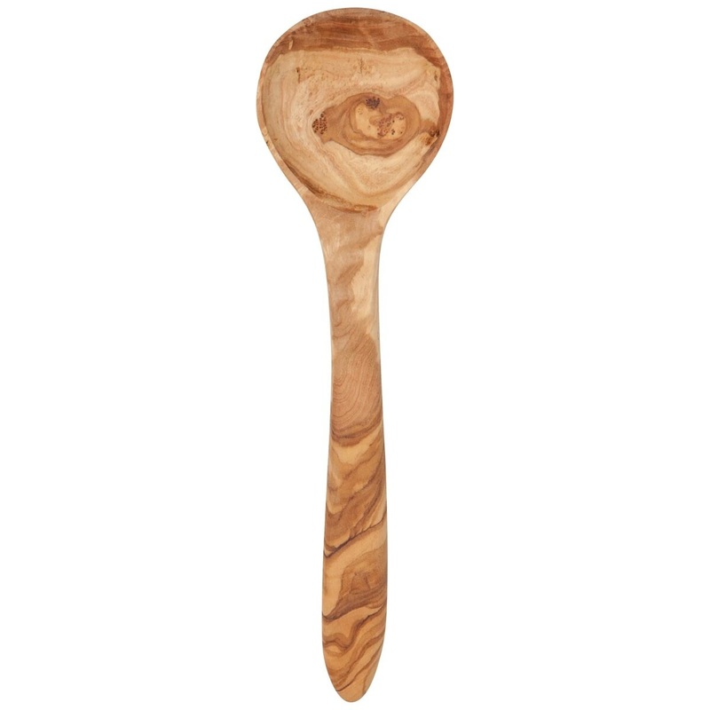 Olive Wood Curved Serving Spoon
