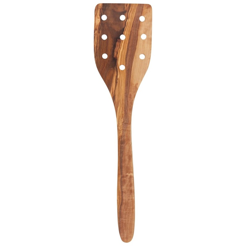 Olive Wood Strainer Spatula