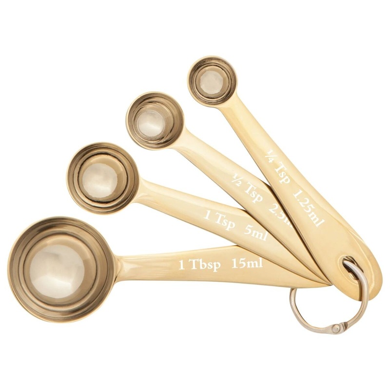 Set of 4 Gold Measuring Spoons